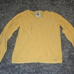 Zara Yellow V-Neck Men's Sweater